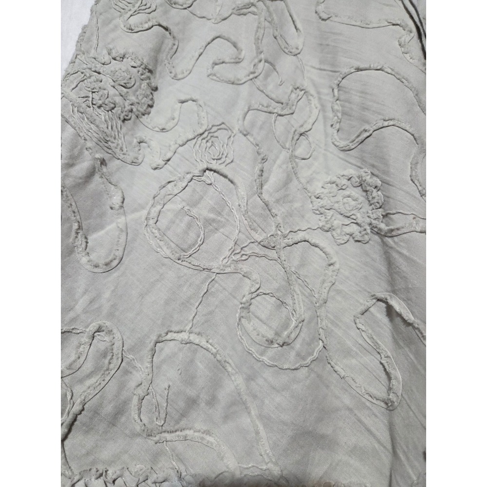 Max Studio Women's Beige Embroidered Cotton Blend A-Line‎ Midi Skirt Size L - Picture 4 of 7